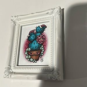 Cute framed cactus print